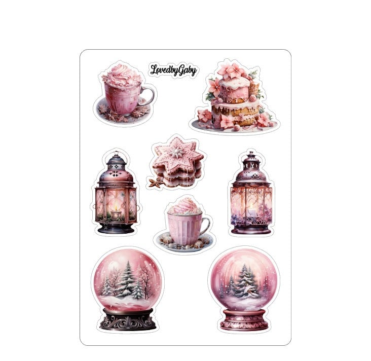 LovedbyGaby stickers "pink christmas"