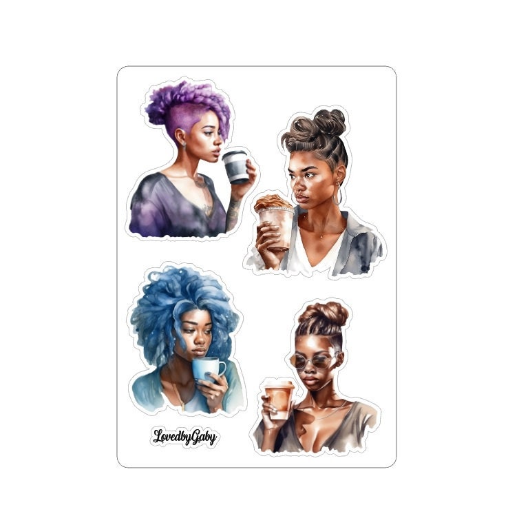 LovedbyGaby stickers coffee watercolor