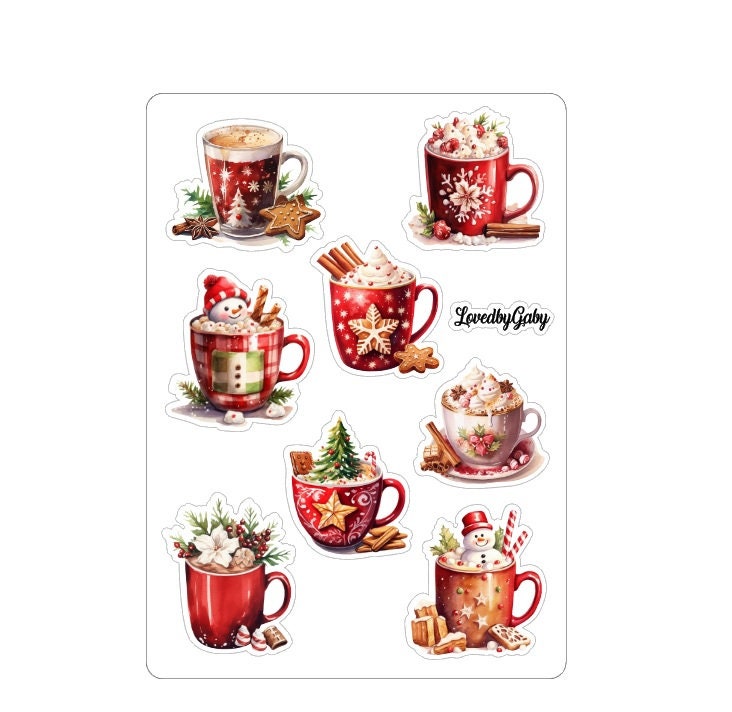 LovedbyGaby stickers "Christmas hot drinks"