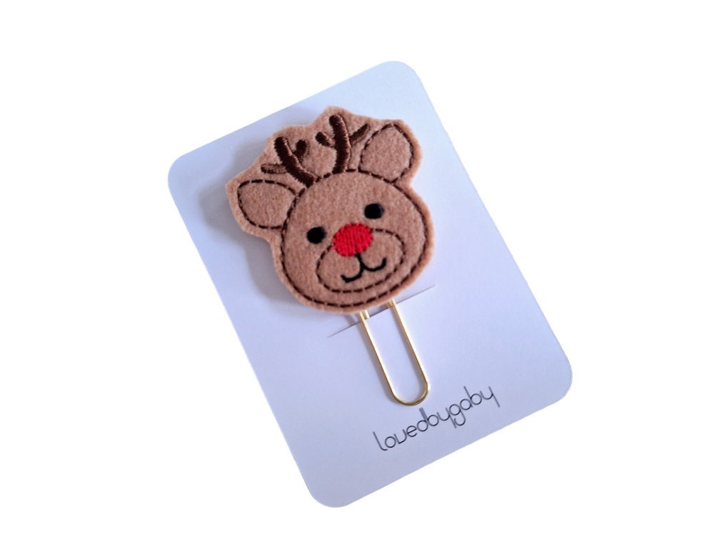 LovedbyGaby paperclips reindeer, hot cocoa and snowman
