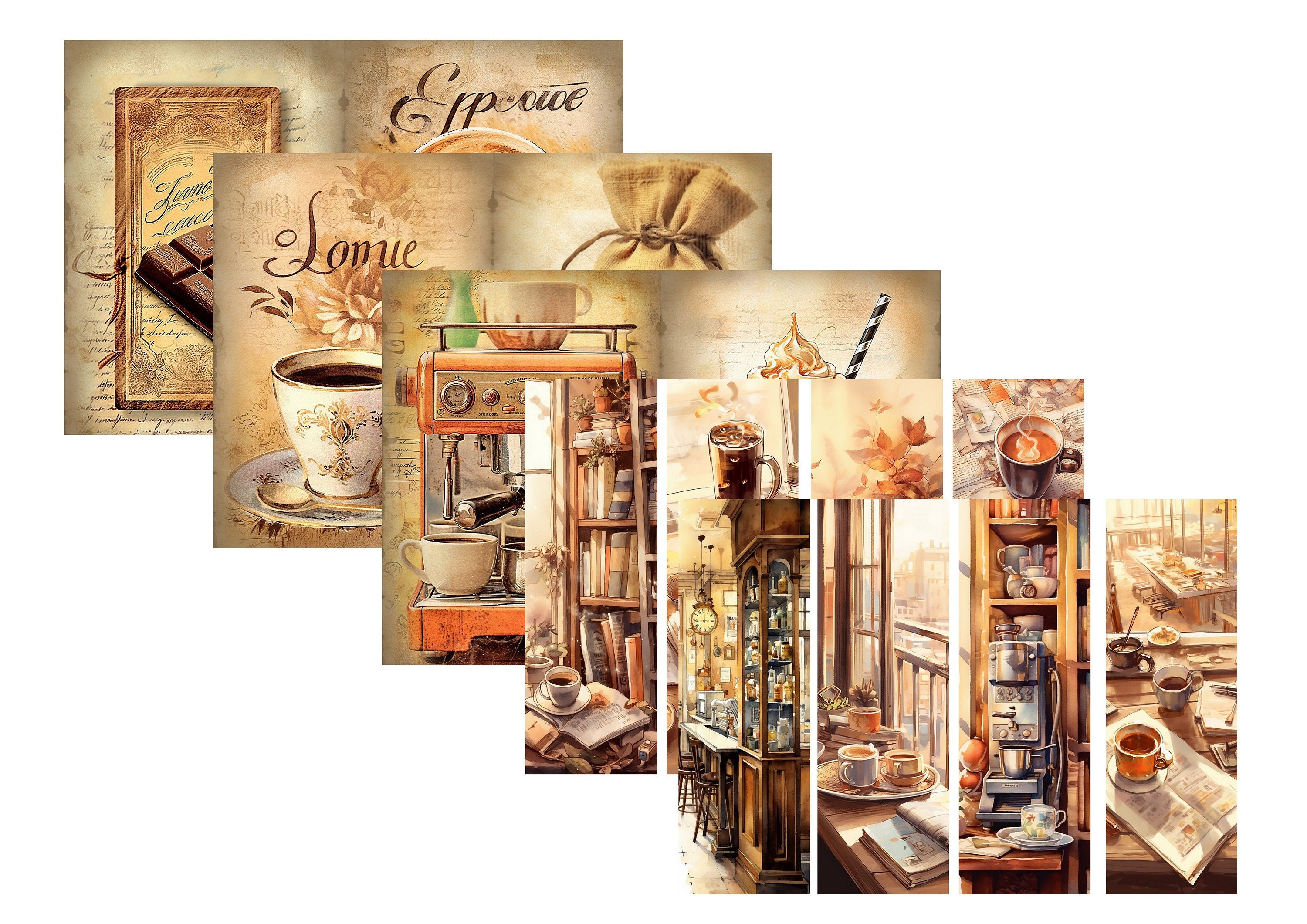 LovedbyGaby A4 journalpaper set "Coffee time"