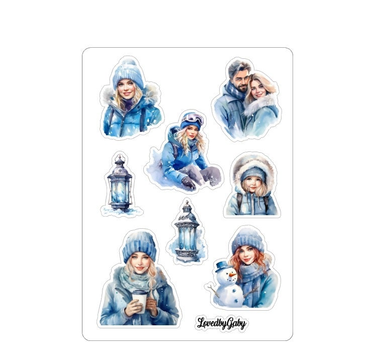 LovedbyGaby stickers blue winter