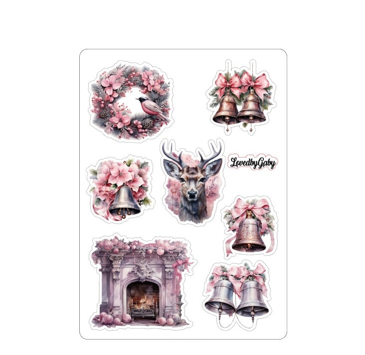 LovedbyGaby stickers "pink christmas"
