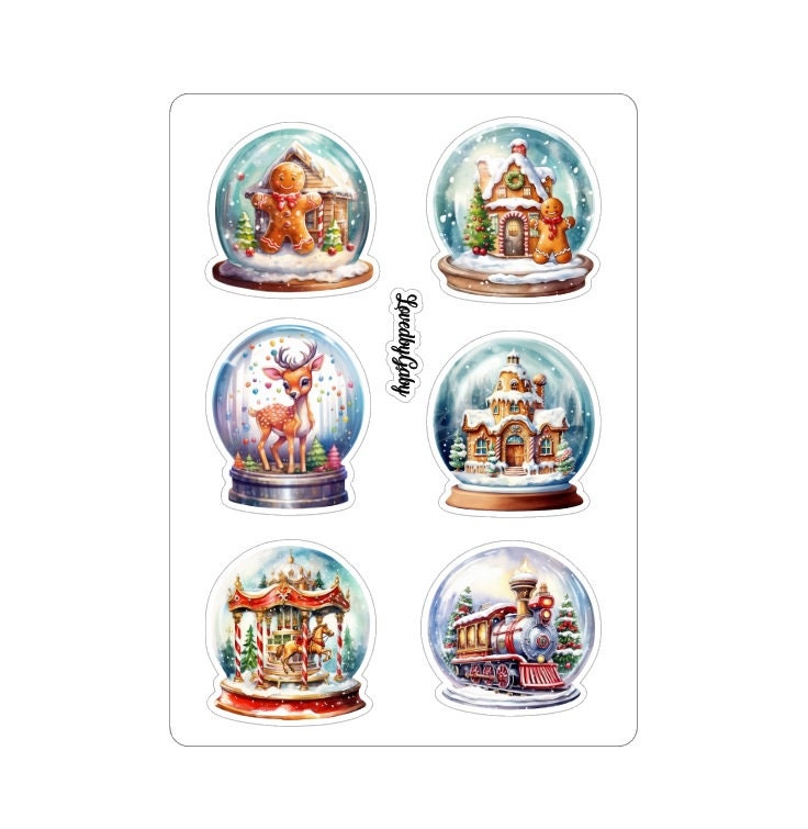 LovedbyGaby stickers Snowglobes christmas