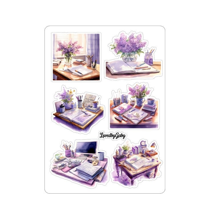 LovedbyGaby stickers purple florals and planning