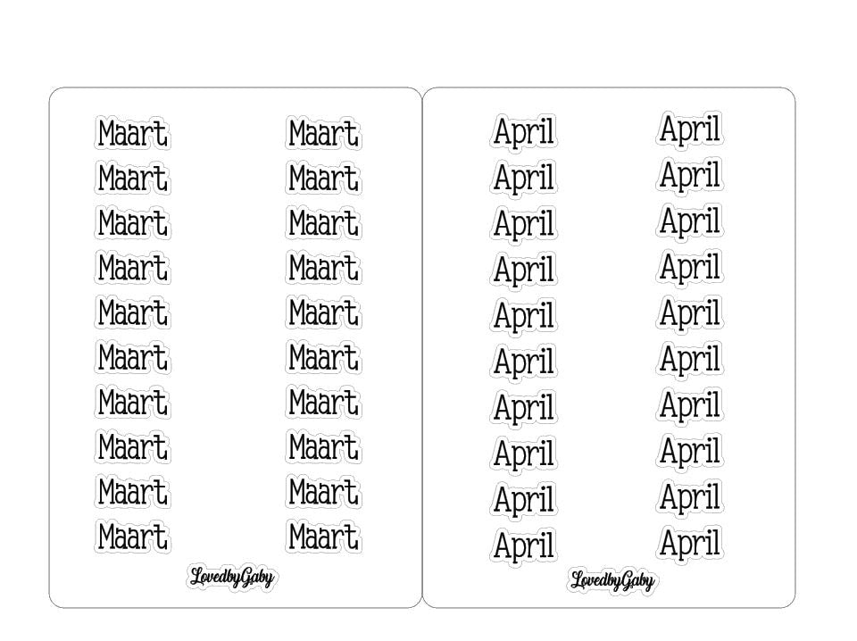 LovedbyGaby bujo stickers monthly 2