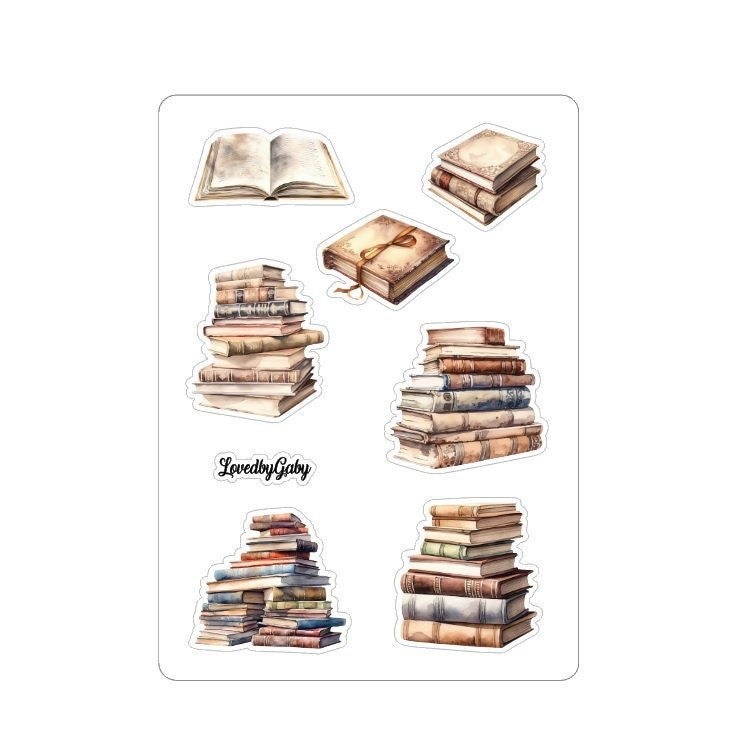 LovedbyGaby stickers "reading books"