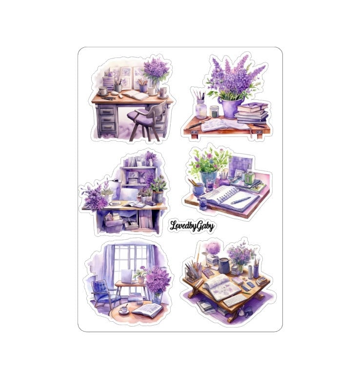 LovedbyGaby stickers purple florals and planning