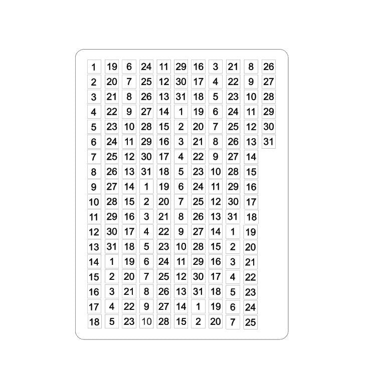 LovedbyGaby stickers square numbers and days