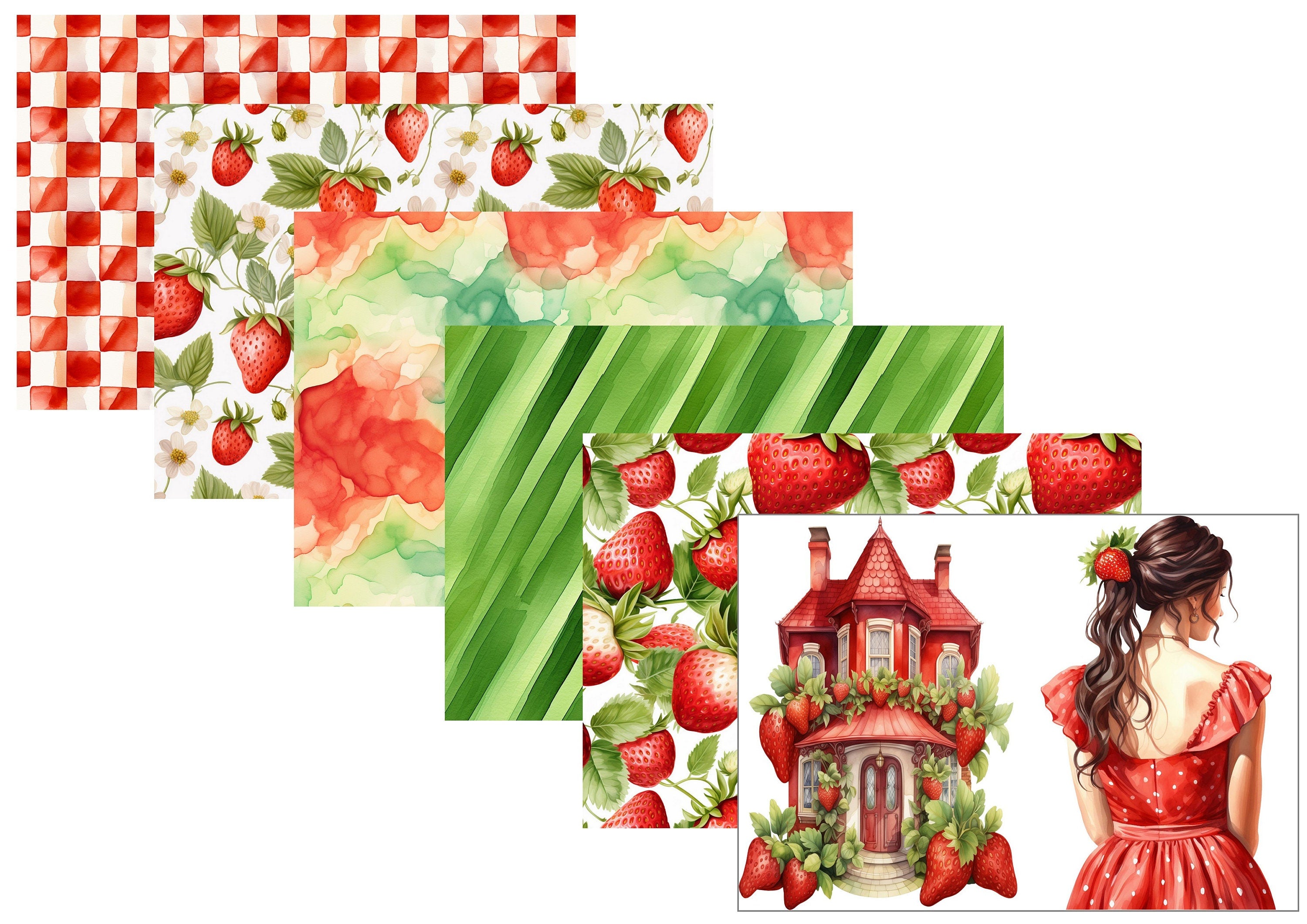 LovedbyGaby A4 journalpaper set Strawberry