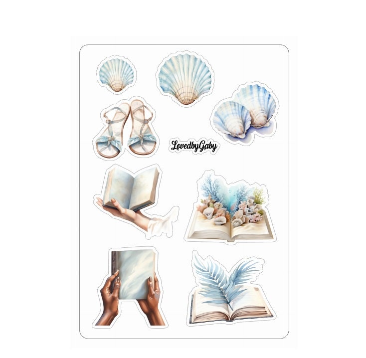 LovedbyGaby stickers Reading on the beach