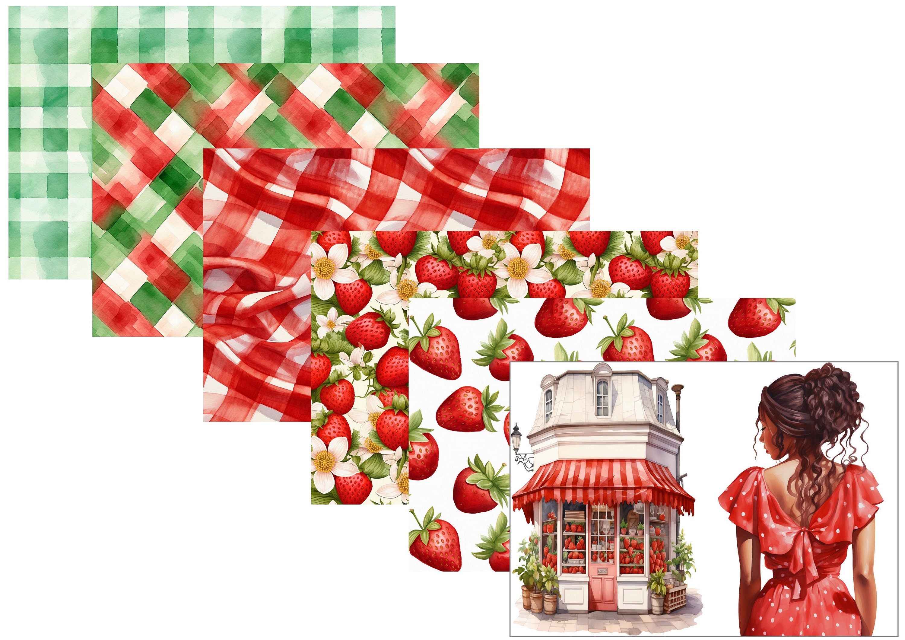 LovedbyGaby A4 journalpaper set Strawberry
