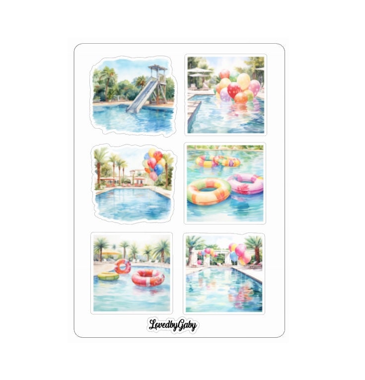 LovedbyGaby stickers Poolparty