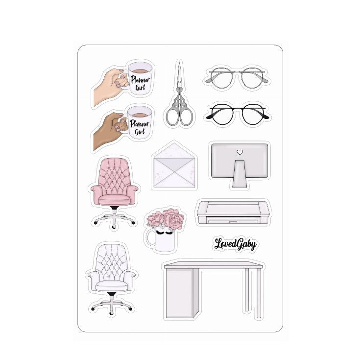 LovedbyGaby stickers Stationery pink