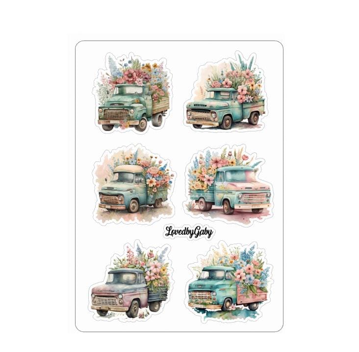 LovedbyGaby stickers floral trucks