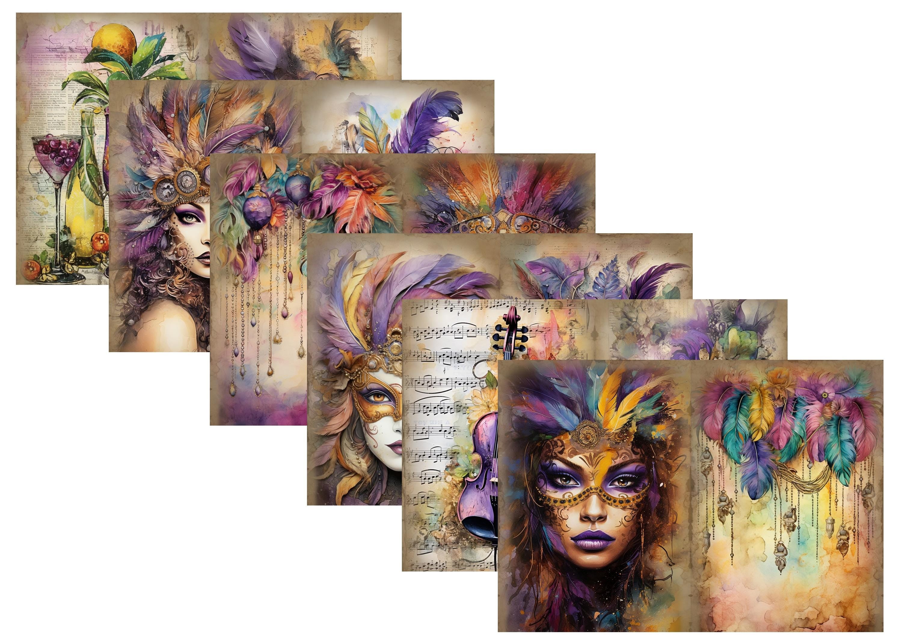 LovedbyGaby A4 journalpaper set Maskerade