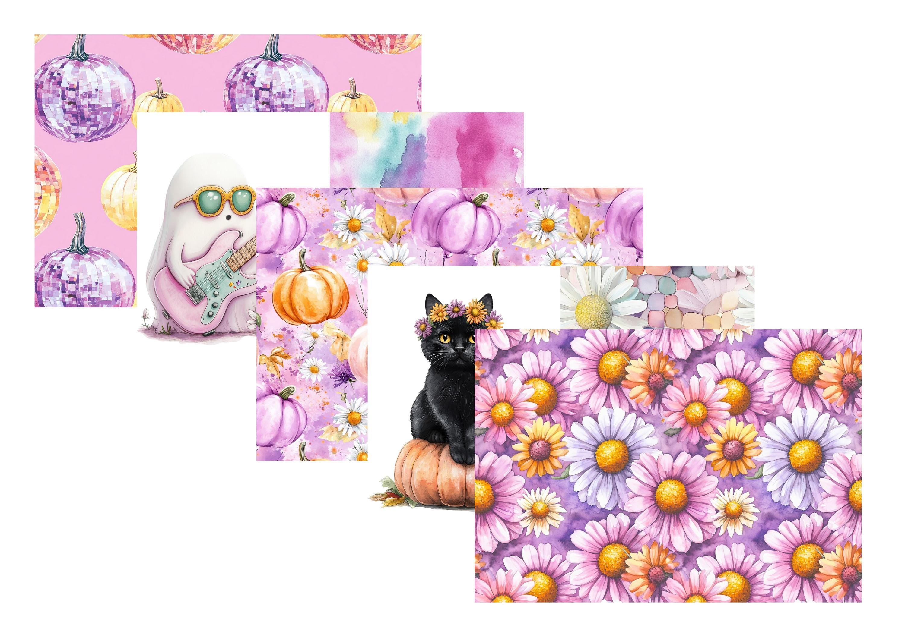 LovedbyGaby A4 journalpaper set Groovy halloween