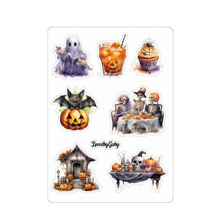 LovedbyGaby stickers Halloween watercolor