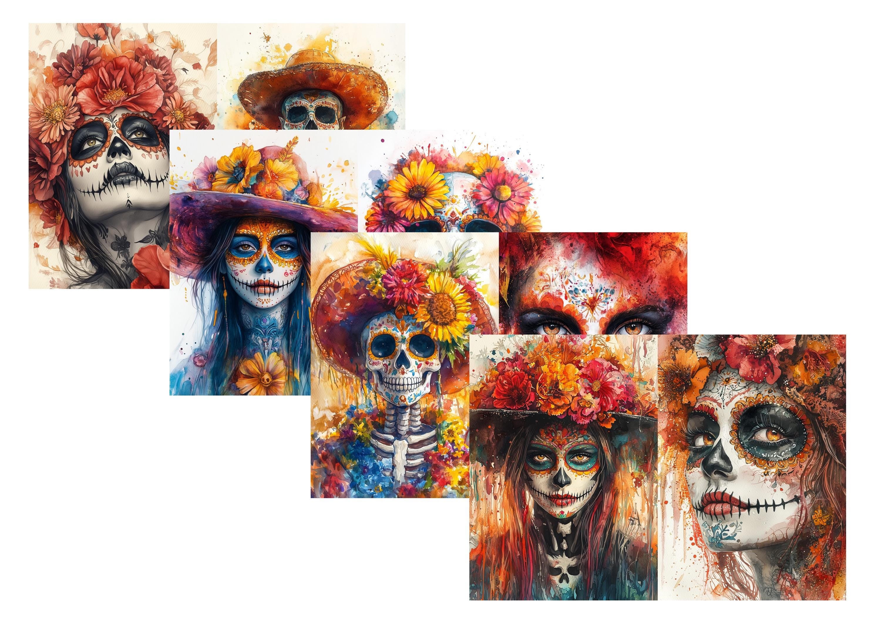 LovedbyGaby A4 journalpaper set Sugar Skulls