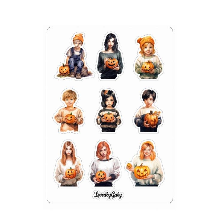 LovedbyGaby stickers Halloween watercolor