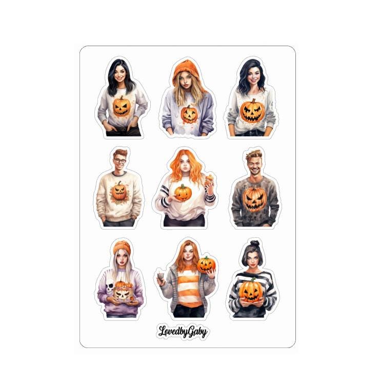 LovedbyGaby stickers Halloween watercolor