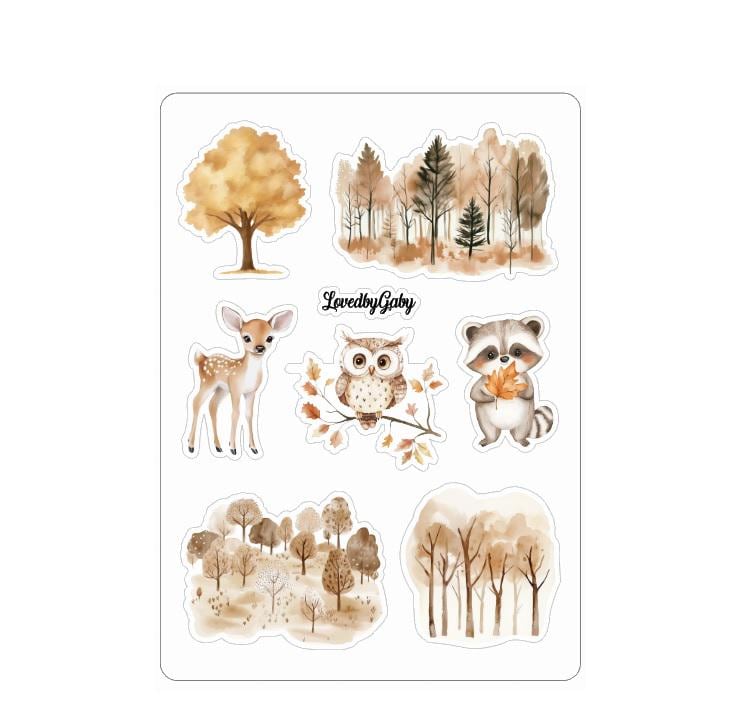 LovedbyGaby stickers Woodland kids