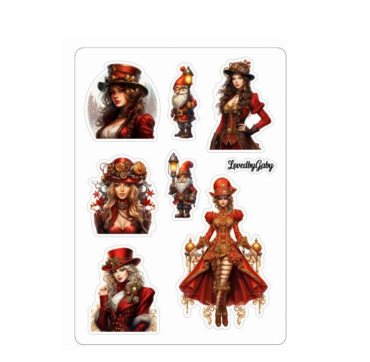 LovedbyGaby stickers Steampunk christmas 1