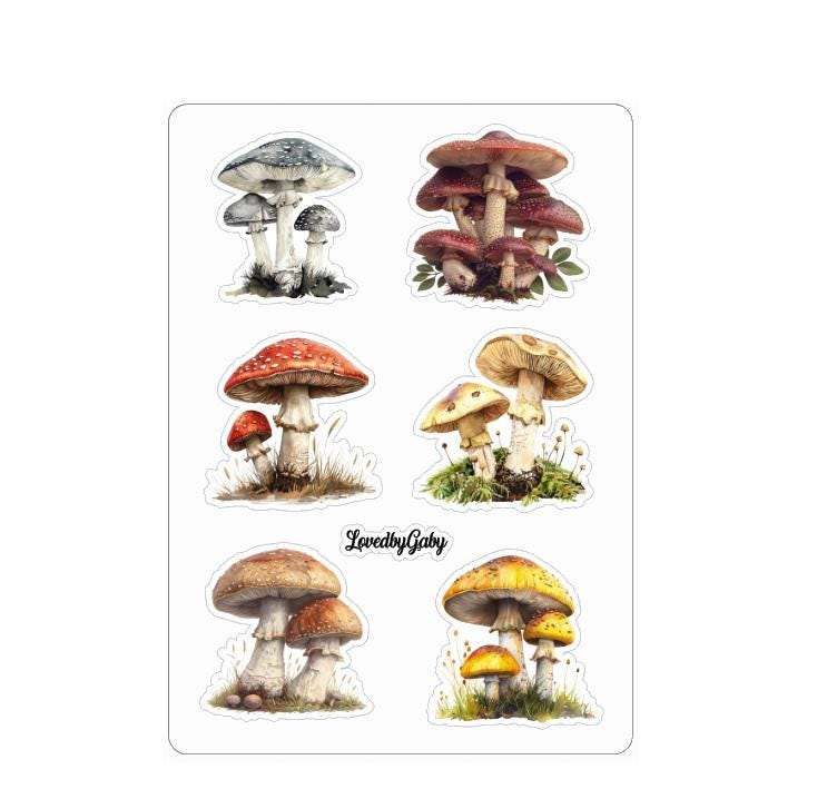 LovedbyGaby stickers Mushrooms