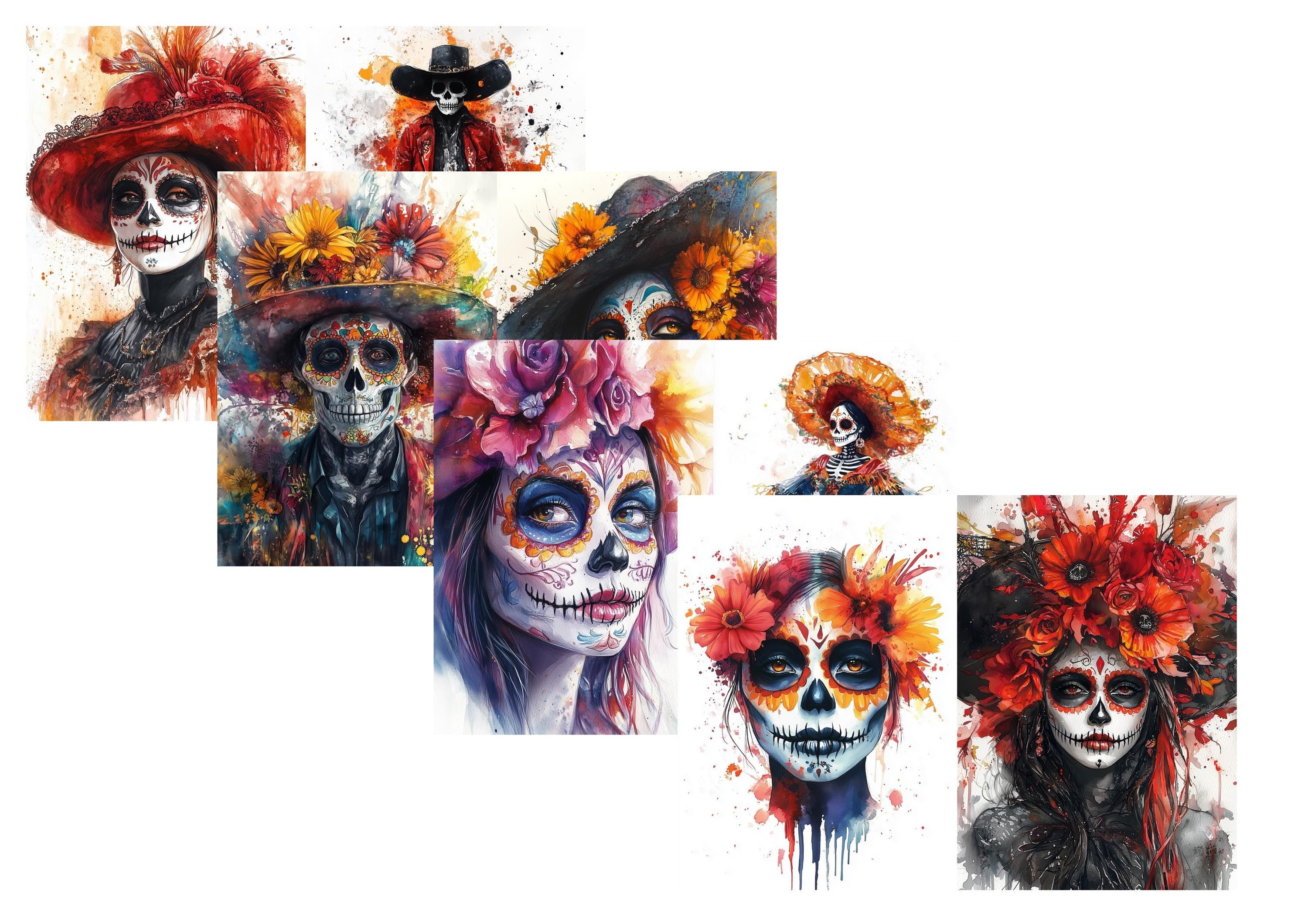 LovedbyGaby A4 journalpaper set Sugar Skulls