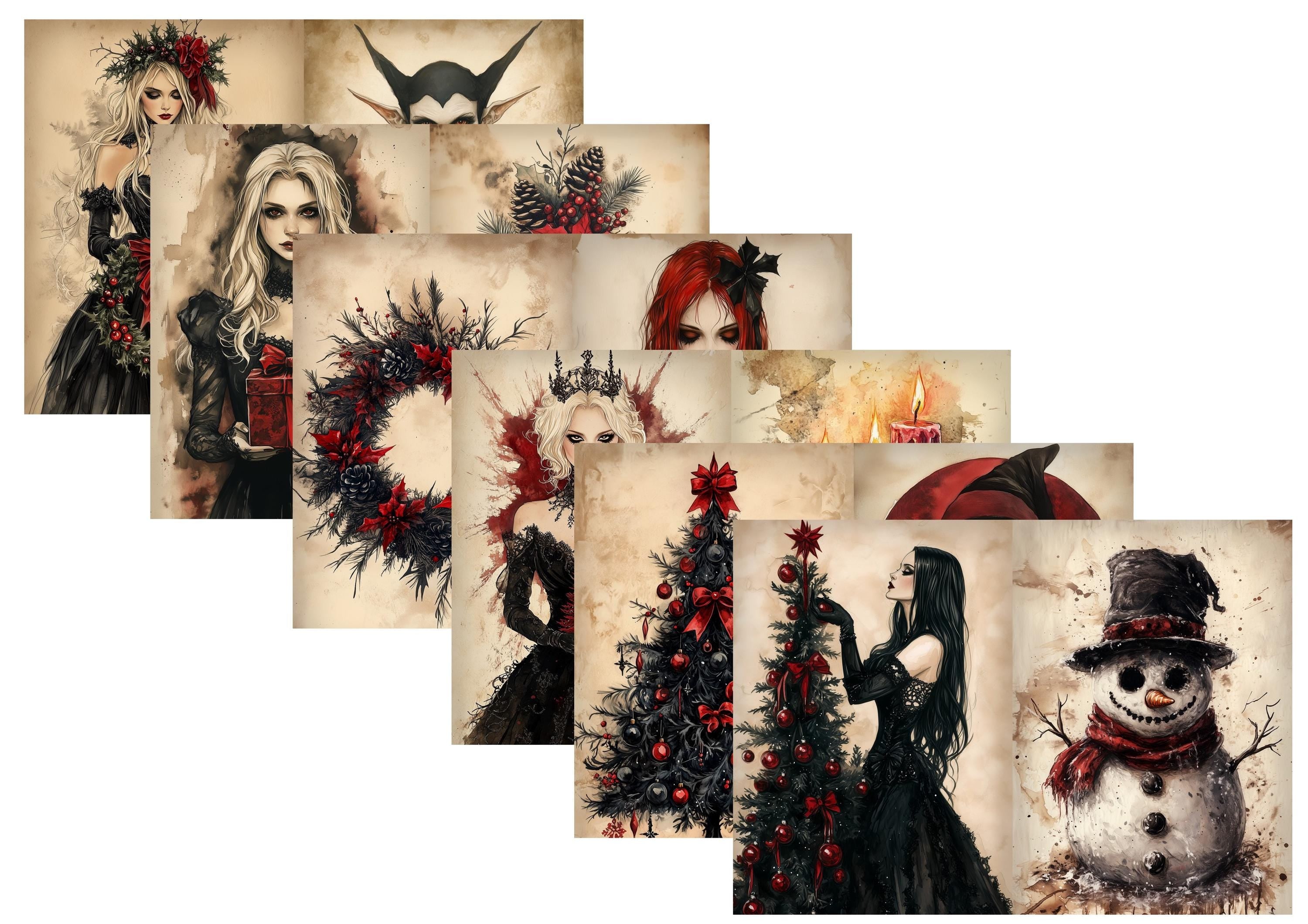 LovedbyGaby A4 journalpaper set gothic christmas