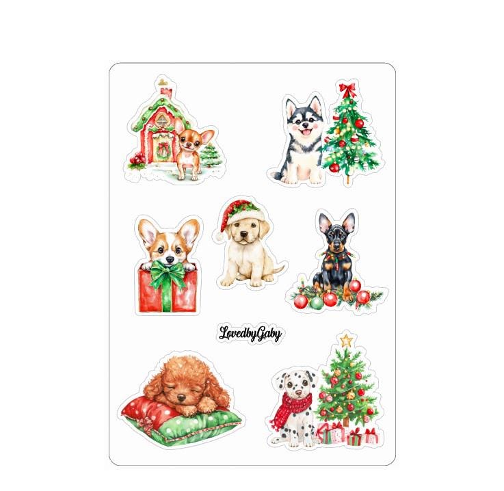 LovedbyGaby stickers Puppy christmas