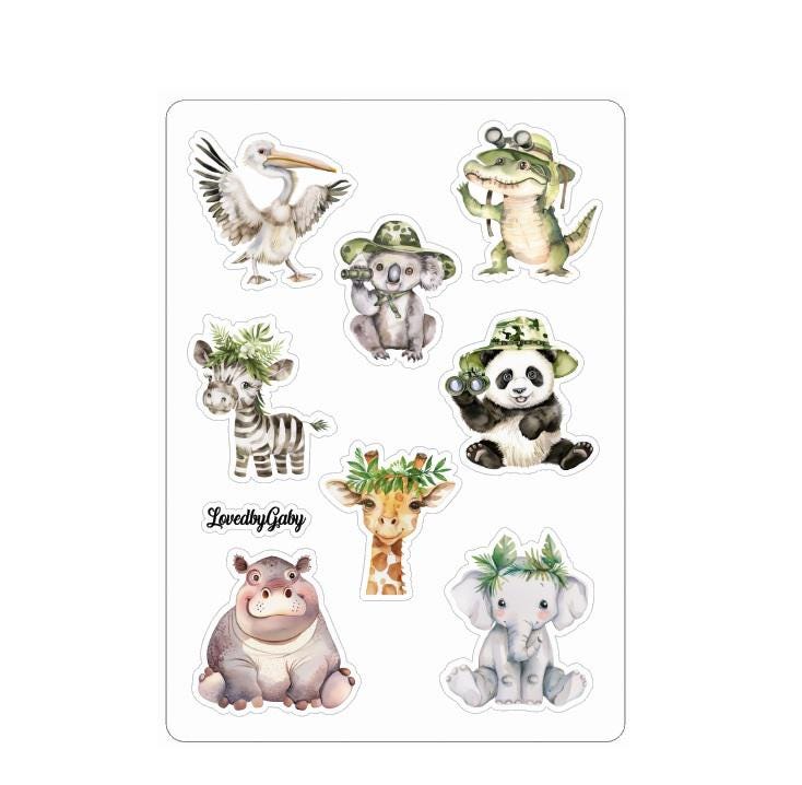 LovedbyGaby stickers Safari kids