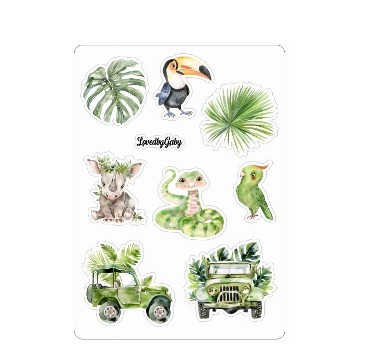 LovedbyGaby stickers Safari kids