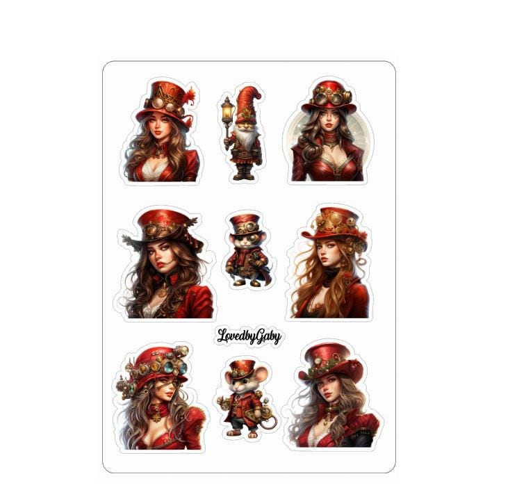 LovedbyGaby stickers Steampunk christmas 1