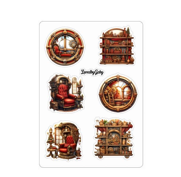 LovedbyGaby stickers Steampunk christmas 2
