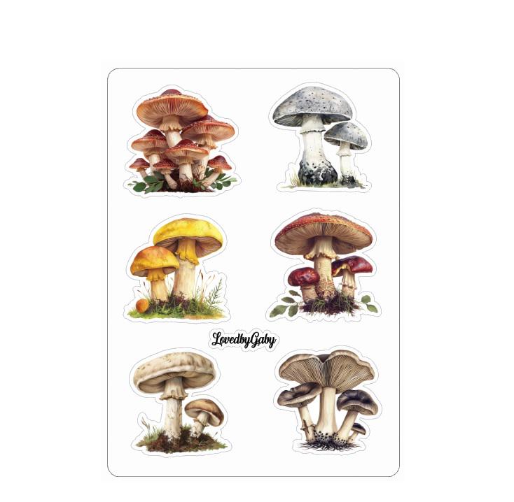 LovedbyGaby stickers Mushrooms