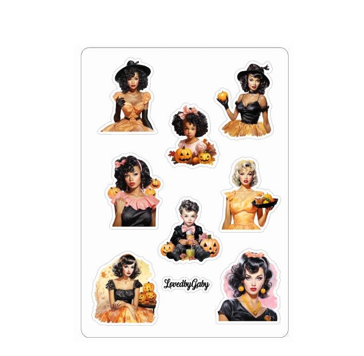 LovedbyGaby stickers Halloween retro