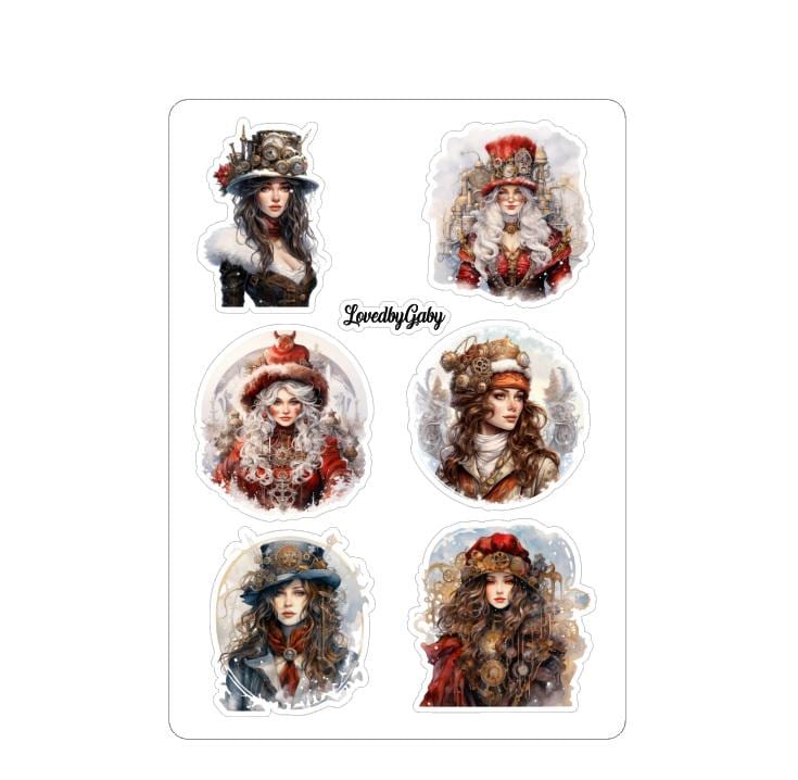 LovedbyGaby stickers Steampunk dickens style