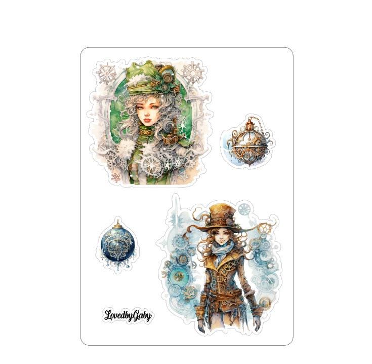 LovedbyGaby stickers Steampunk dickens style