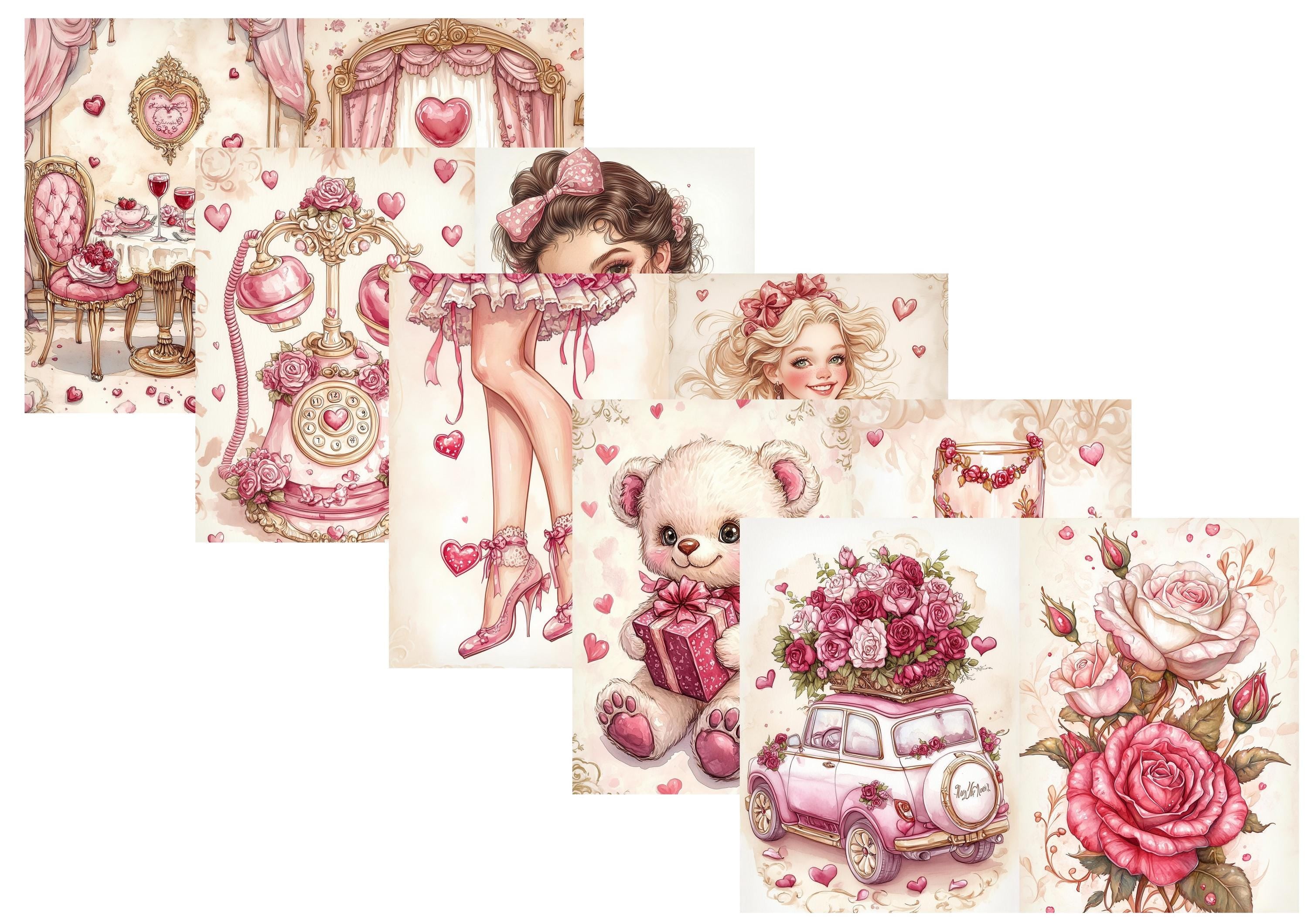 LovedbyGaby A4 journalpaper set Valentines