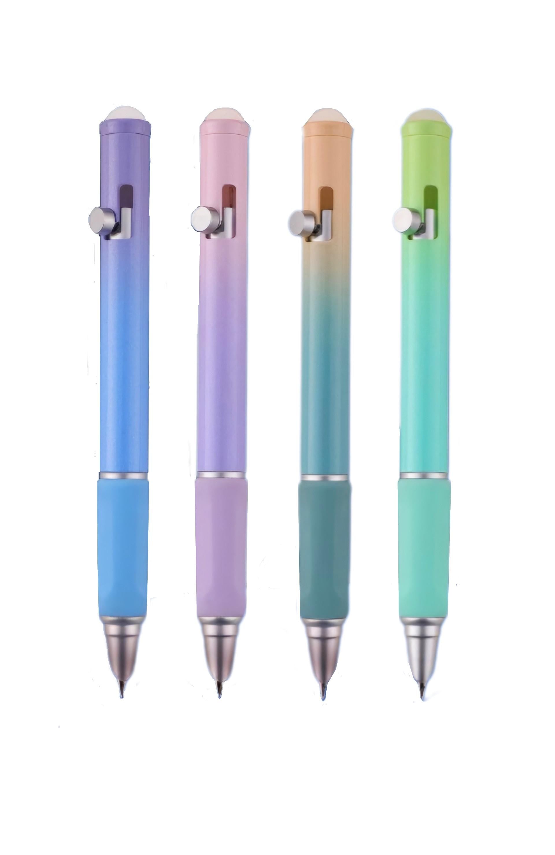 Fountain pens with push button and erasable