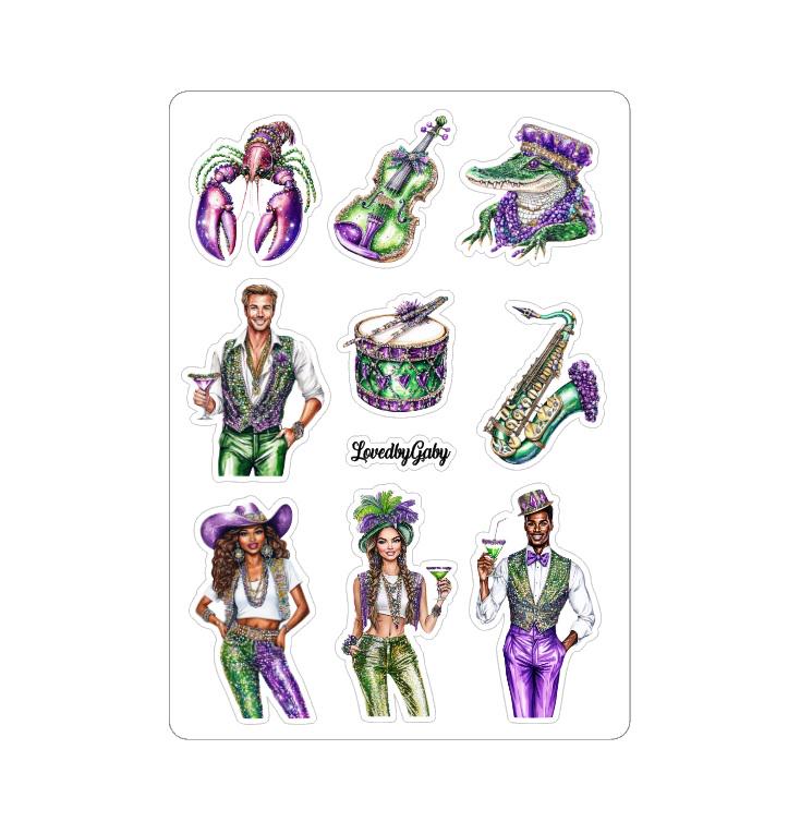 LovedbyGaby stickers Mardi Gras