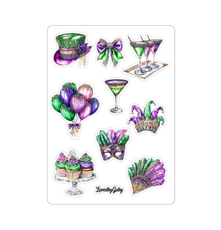 LovedbyGaby stickers Mardi Gras