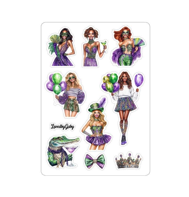 LovedbyGaby stickers Mardi Gras