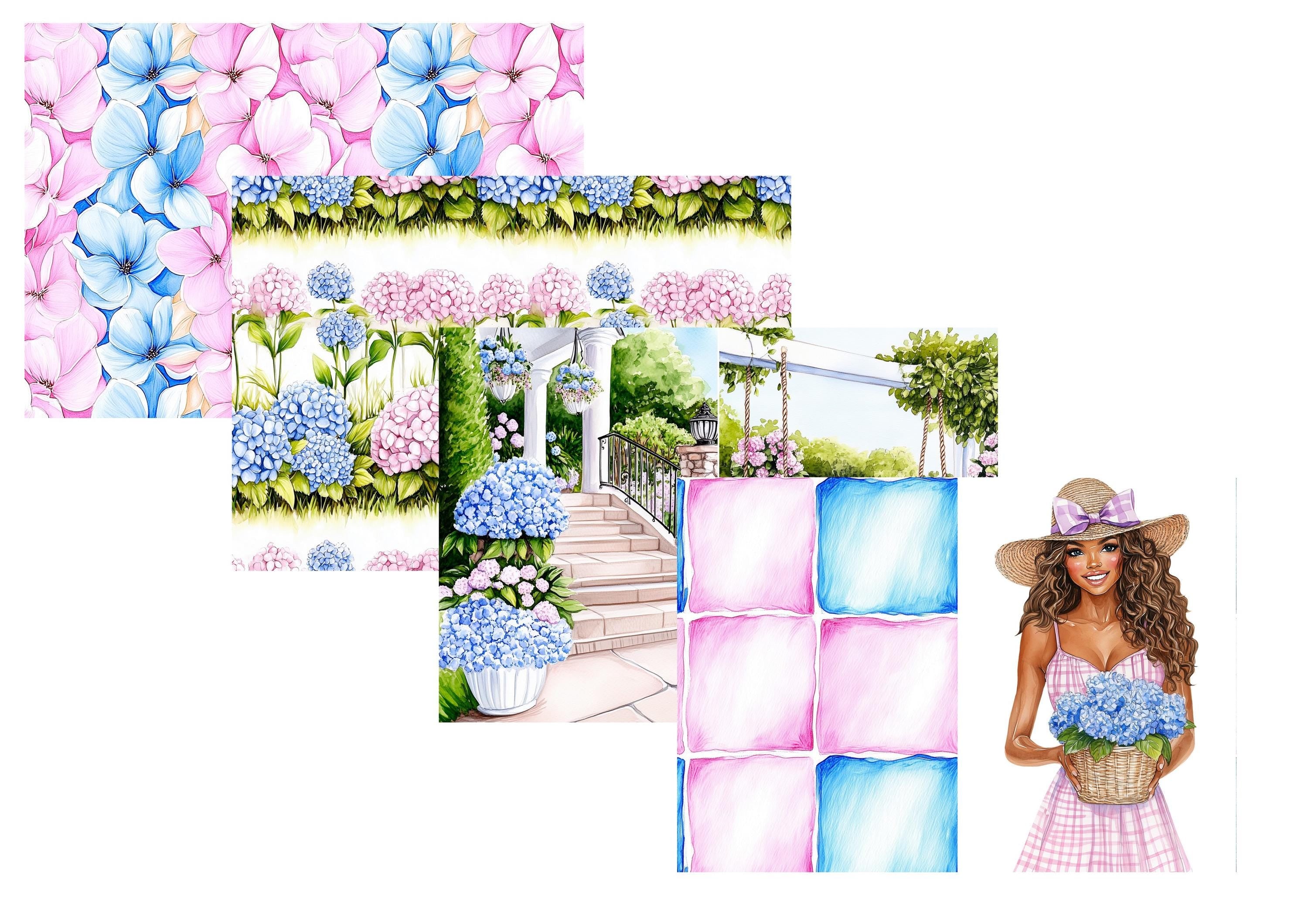LovedbyGaby A4 journalpaper set Hydrangea
