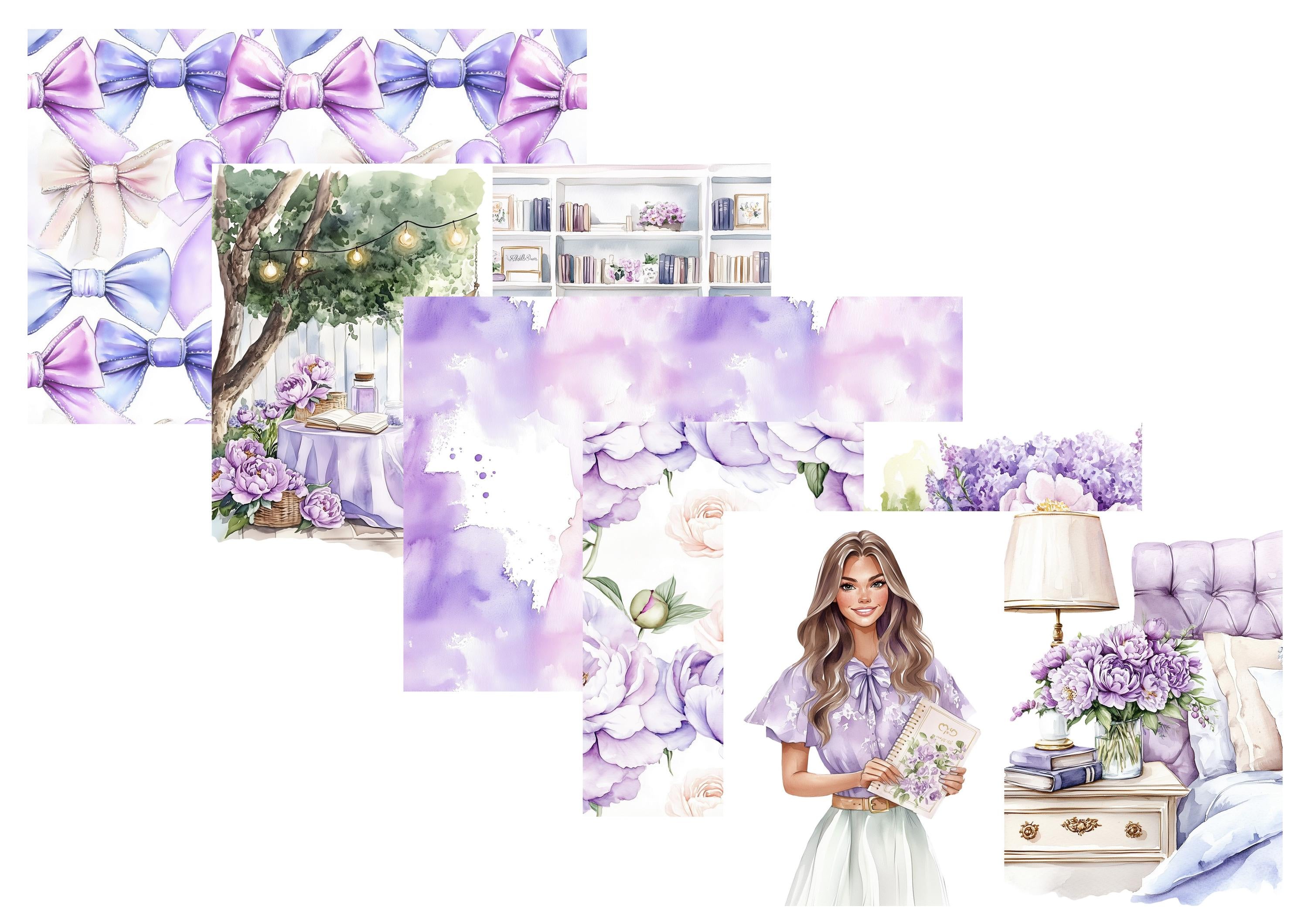 LovedbyGaby A4 journal paperset Lilac planner
