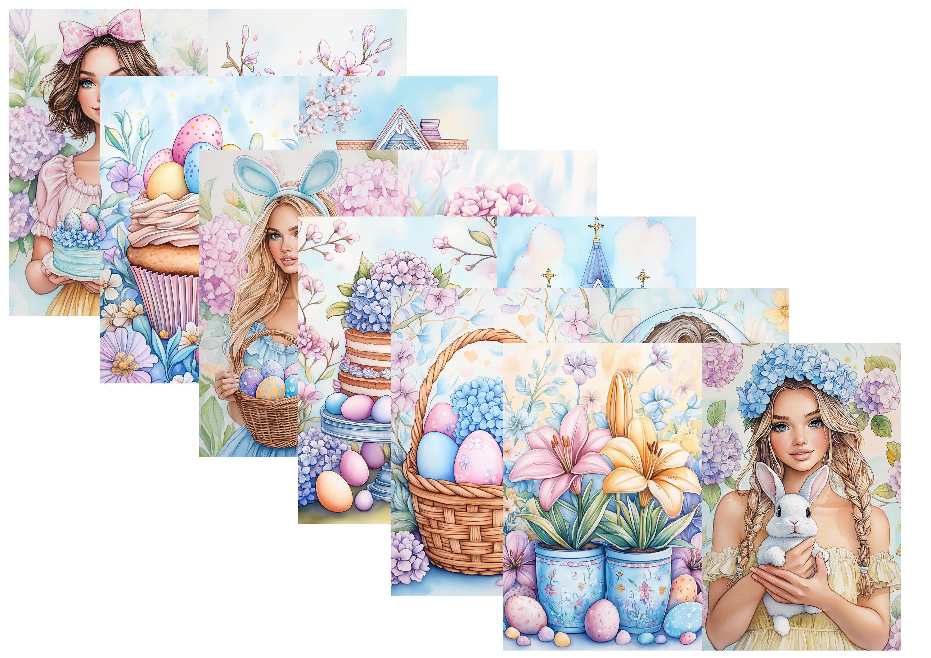 LovedbyGaby A4 journalpaper set Pastel easter