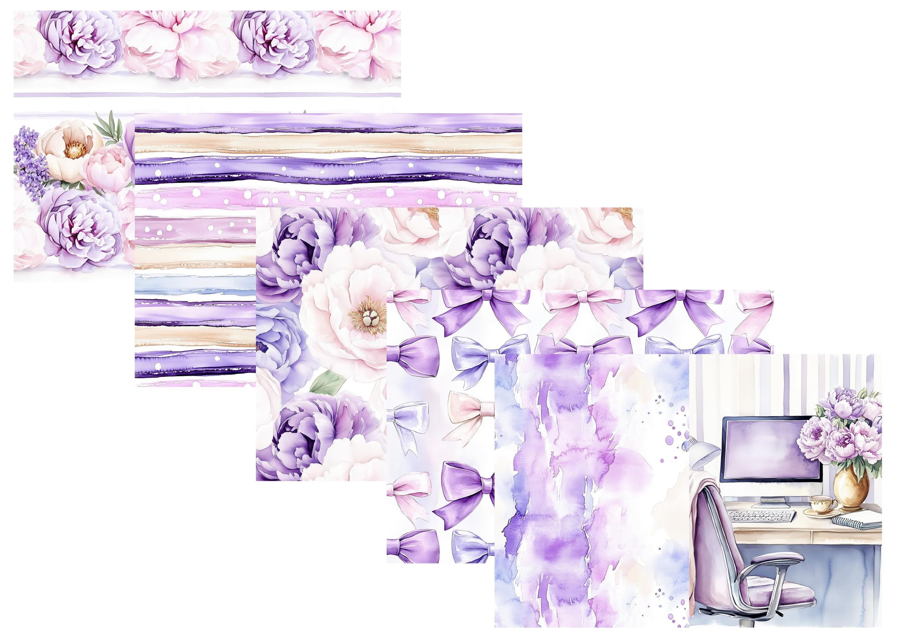 LovedbyGaby A4 journal paperset Lilac planner