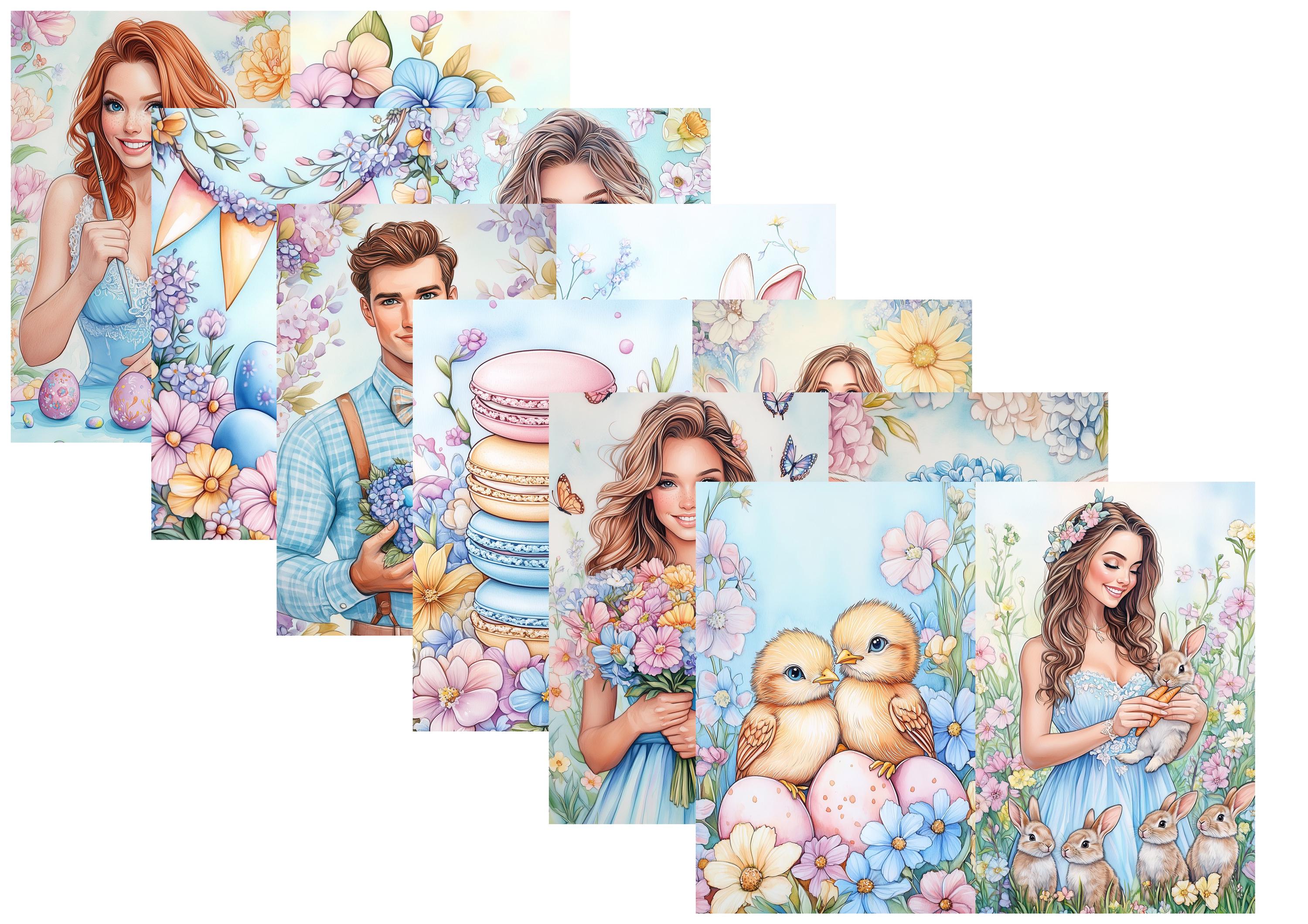 LovedbyGaby A4 journalpaper set Pastel easter