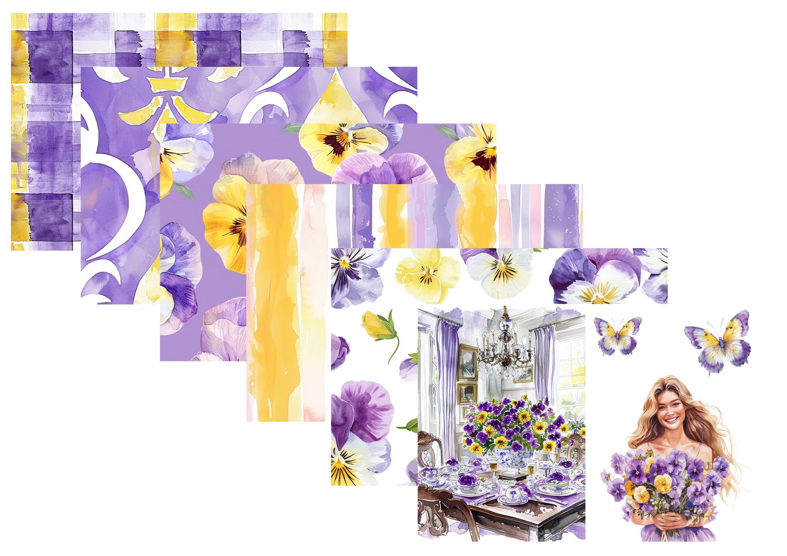 LovedbyGaby A4 journal paperset Pansy